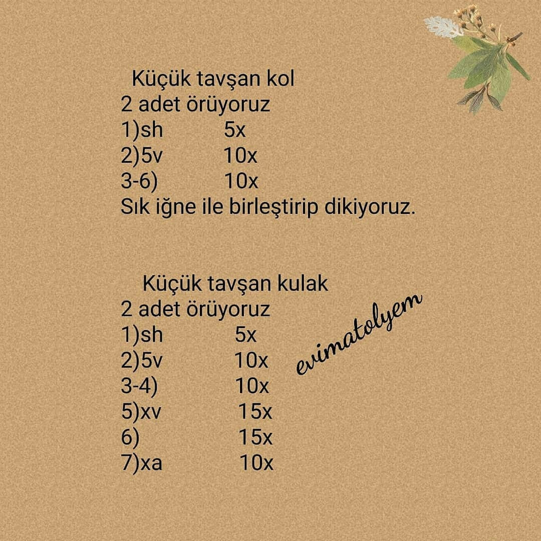 Ücretsiz Tavşan ve Havuç Ev Örgü Şeması