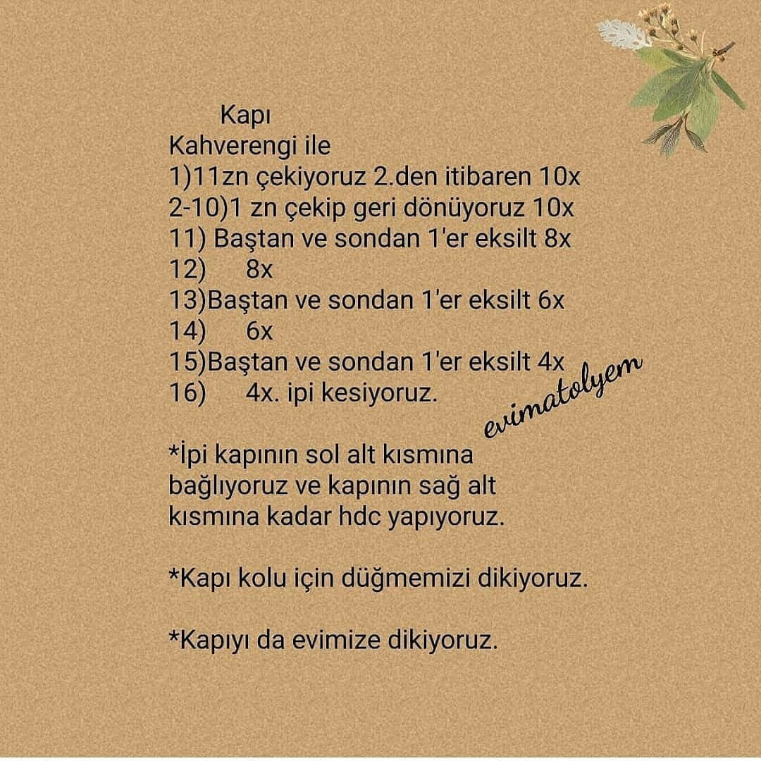 Ücretsiz Tavşan ve Havuç Ev Örgü Şeması