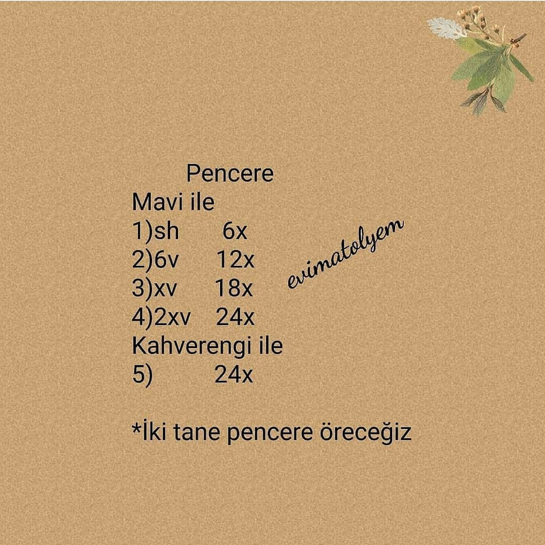 Ücretsiz Tavşan ve Havuç Ev Örgü Şeması