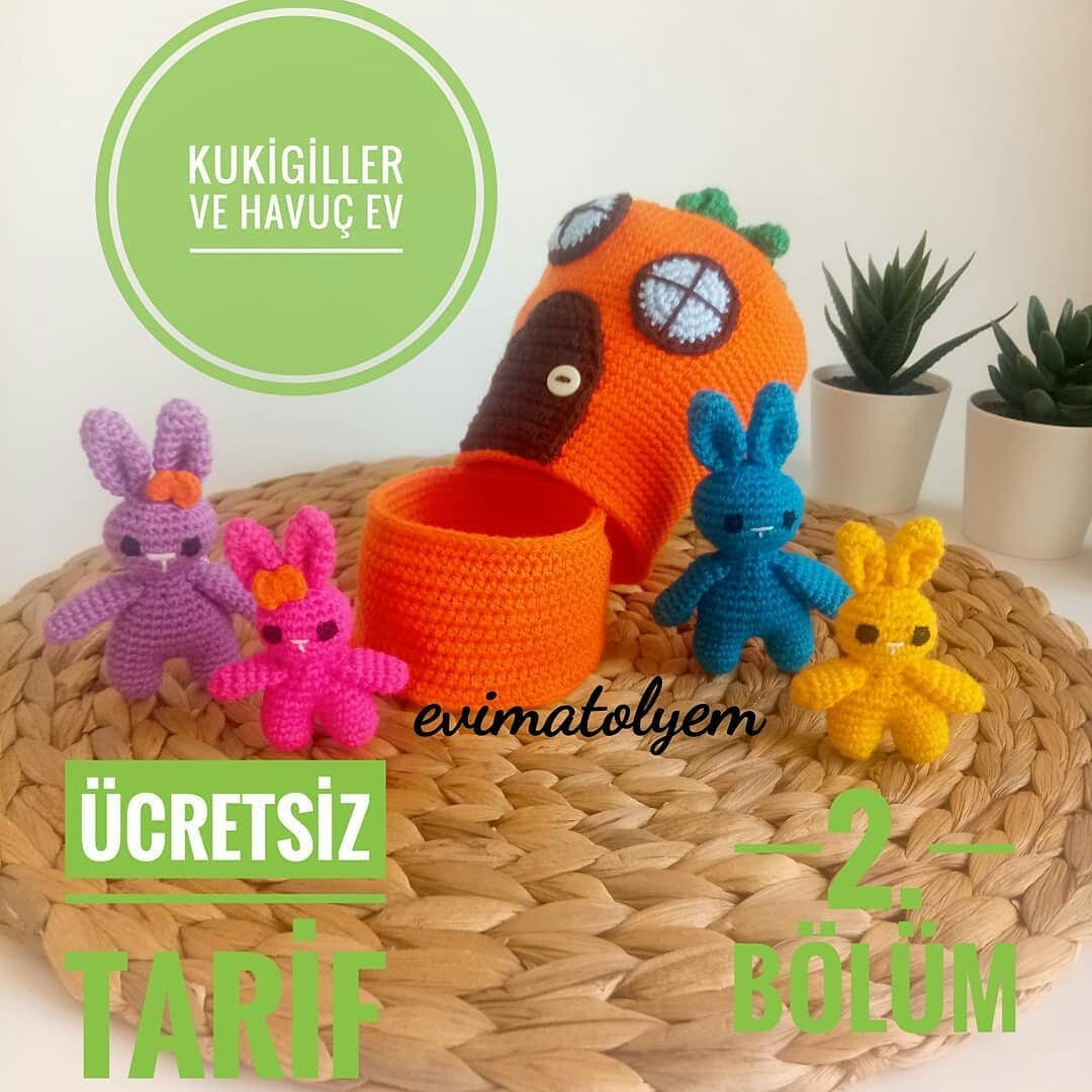 Ücretsiz Tavşan ve Havuç Ev Örgü Şeması