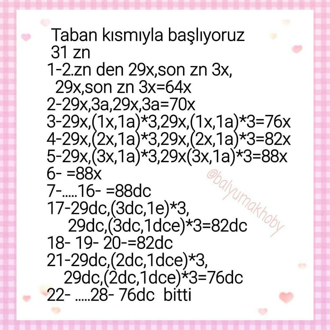 Ücretsiz Tavşanlı Çanta Tığ İşi Şeması