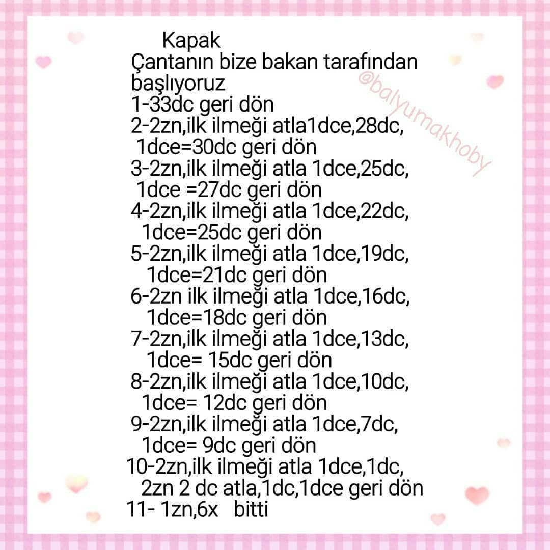 Ücretsiz Tavşanlı Çanta Tığ İşi Şeması