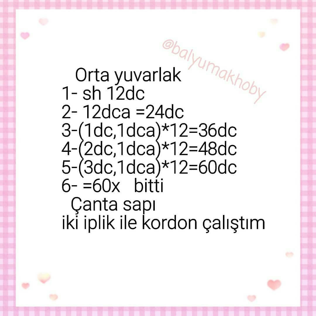 Ücretsiz Tavşanlı Çanta Tığ İşi Şeması
