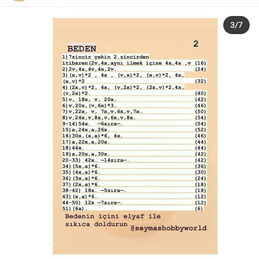 Ücretsiz Tığ İşi Bebek Şeması