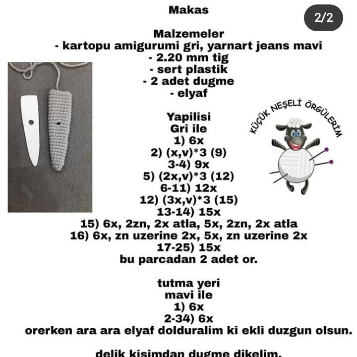Ücretsiz Tığ işi Makas Tarifi