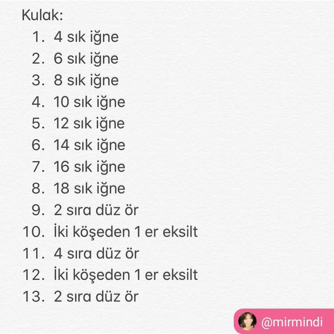 Ücretsiz Tığ İşi Tavşan Şeması