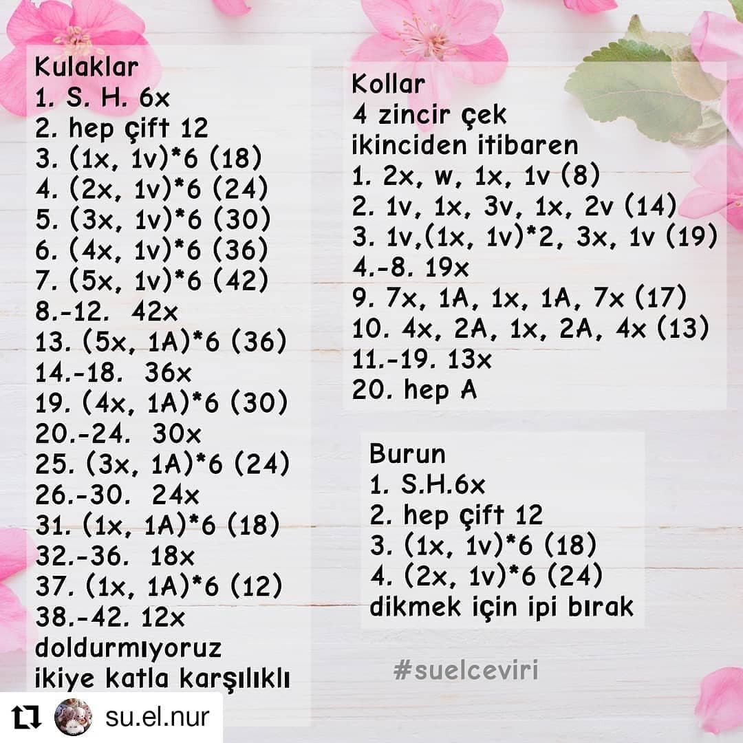 Ücretsiz Tığ İşi Tavşan Tarifi