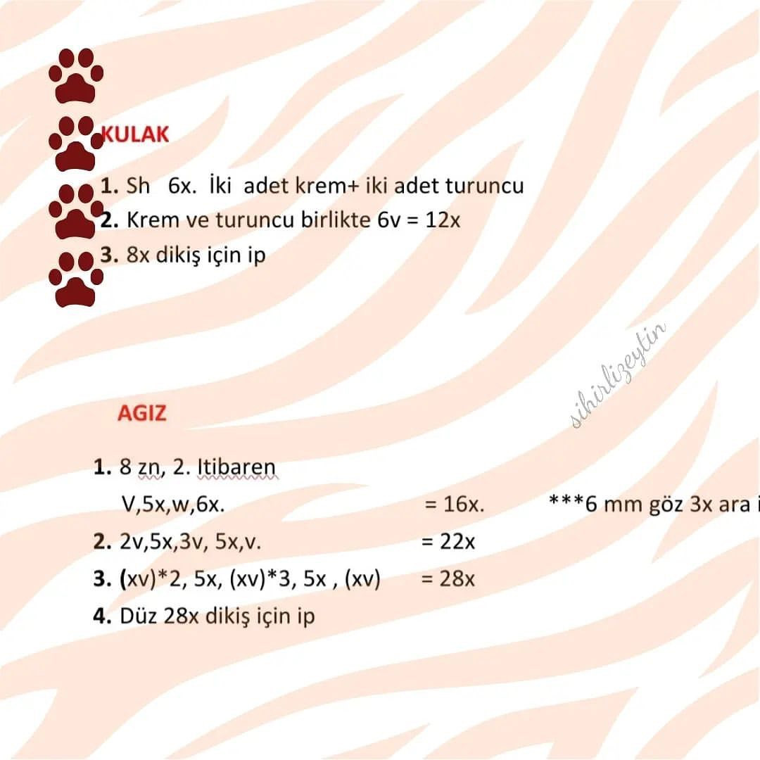 Ücretsiz Tigger Anahtarlık Örgü Şeması