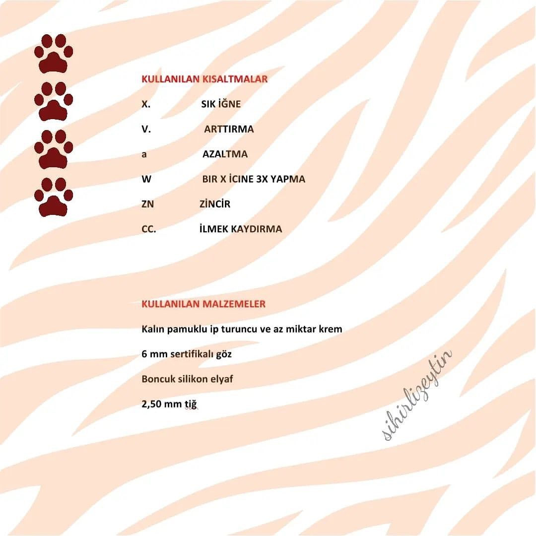 Ücretsiz Tigger Anahtarlık Örgü Şeması