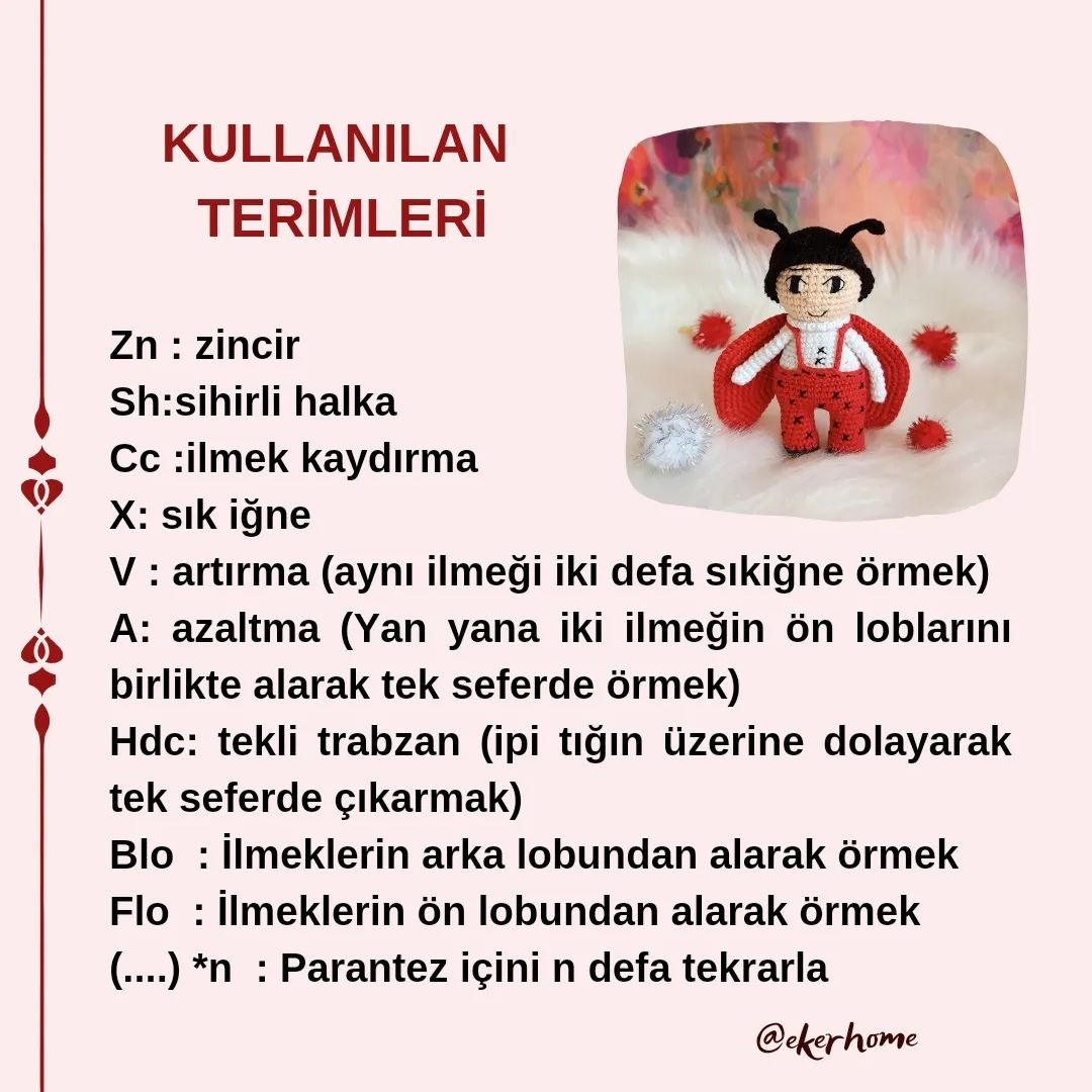 Ücretsiz uğur böceği amigurumi modeli