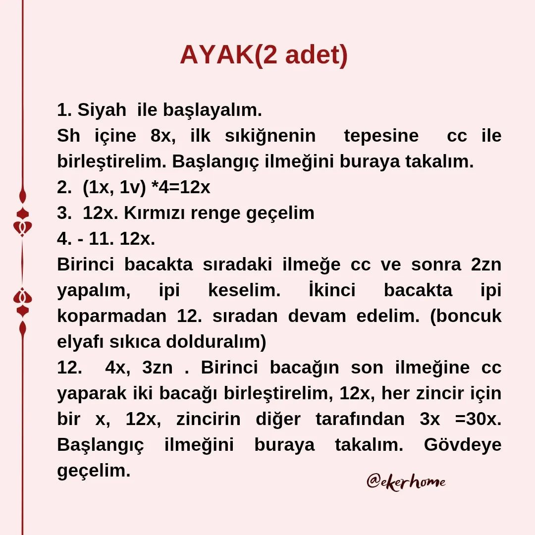 Ücretsiz uğur böceği amigurumi modeli
