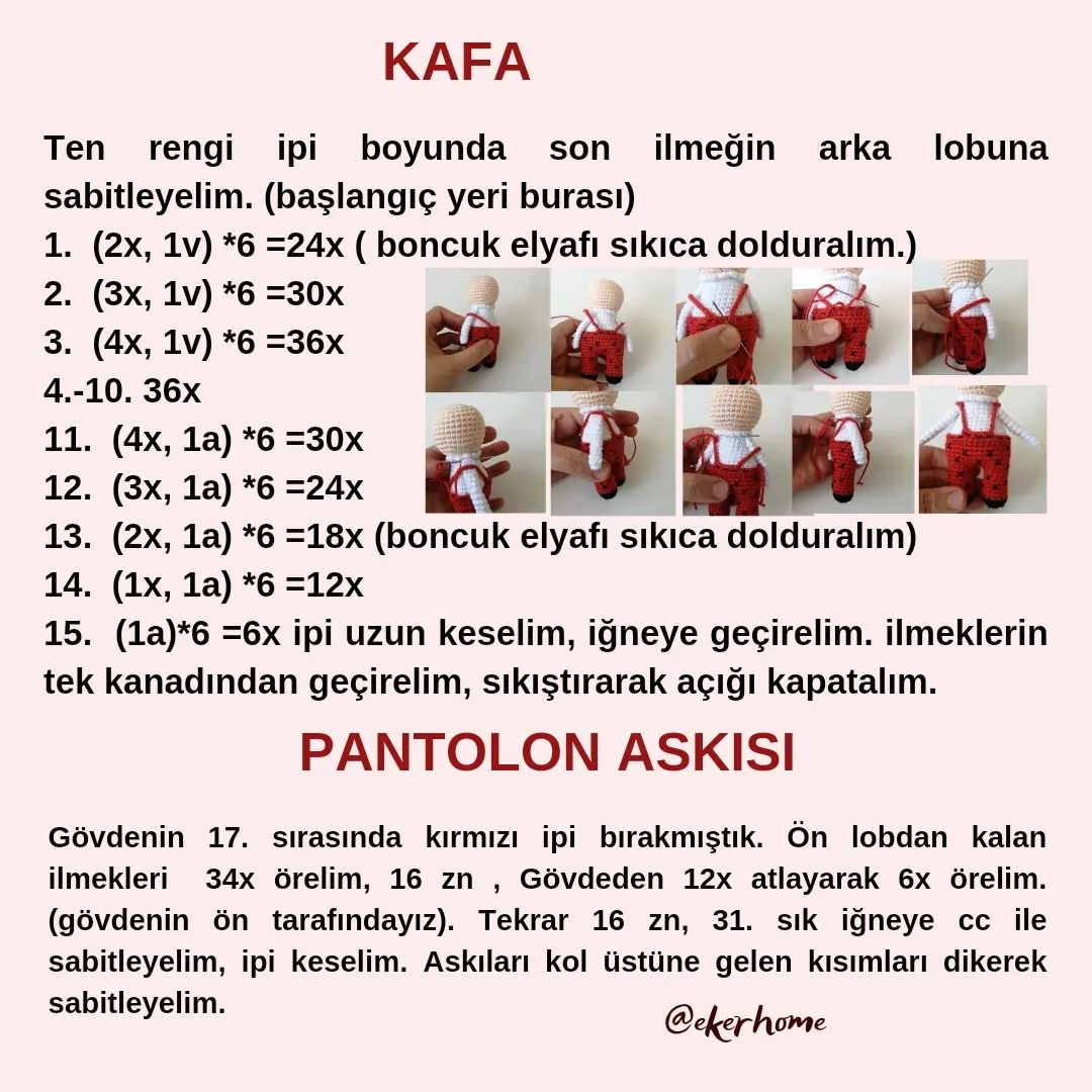 Ücretsiz uğur böceği amigurumi modeli