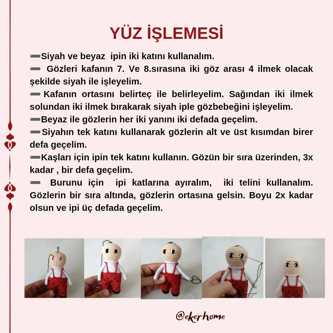 Ücretsiz uğur böceği amigurumi modeli