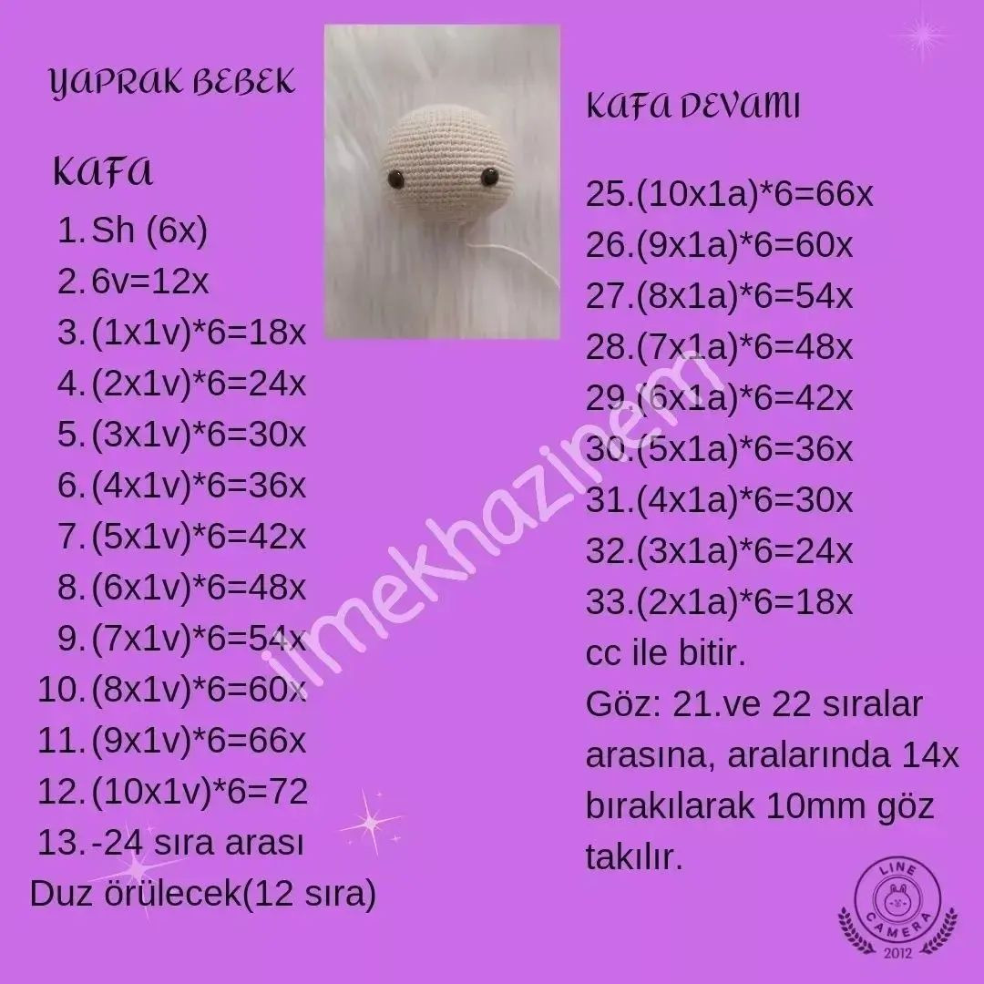 Ücretsiz Yaprak Bebek Tığ İşi Şeması