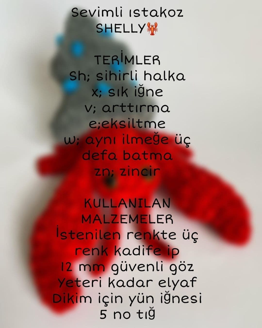 Ücretsiz Yengeç Amigurumi Tığ İşi Tarifi