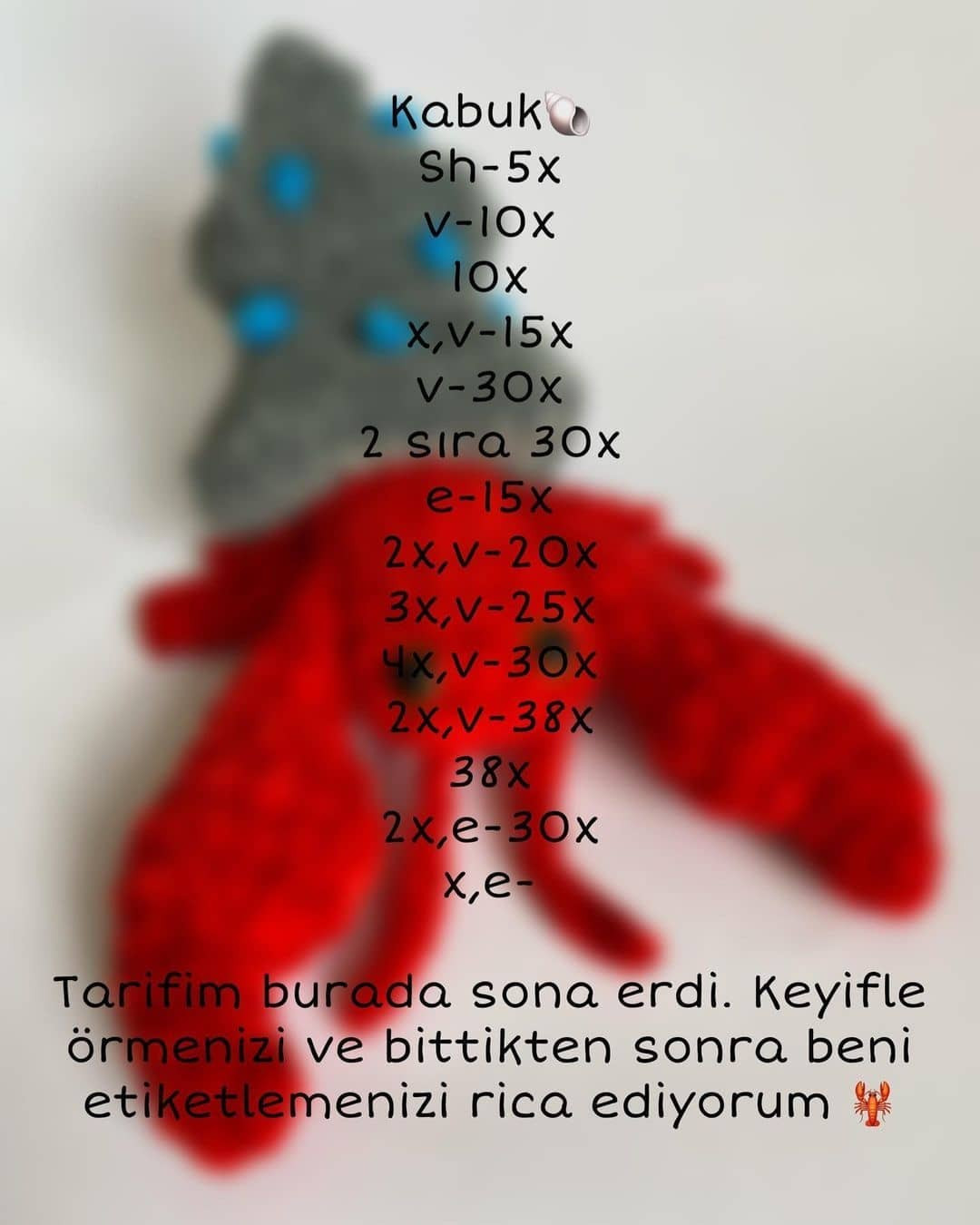Ücretsiz Yengeç Amigurumi Tığ İşi Tarifi