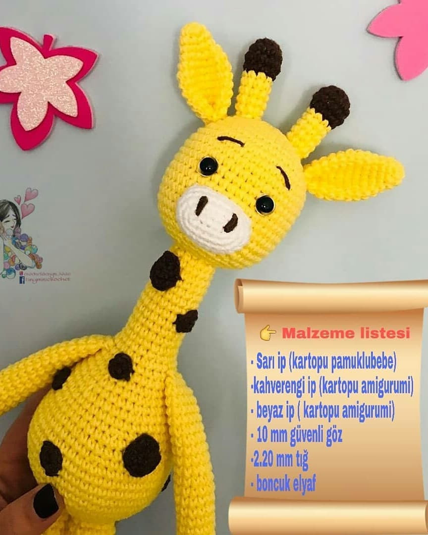 Ücretsiz Zürafa Amigurumi Tığ İşi Şeması