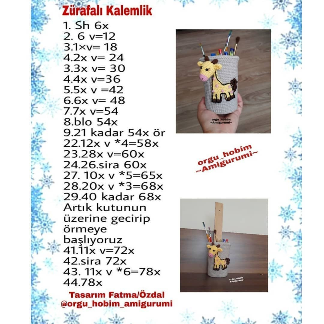 Ücretsiz Zürafa Kalemlik Yapımı