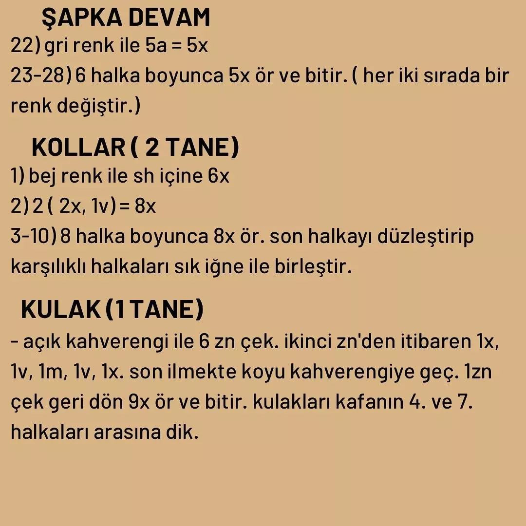 Uykulu Ayıcık Amigurumi: Ücretsiz Tığ İşi Tarifi