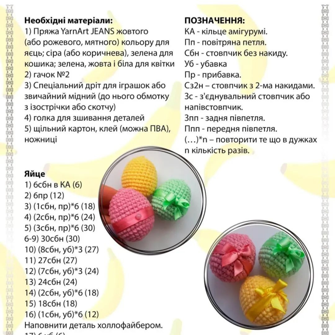 Великодній кошик: детальний опис в'язання гачком.