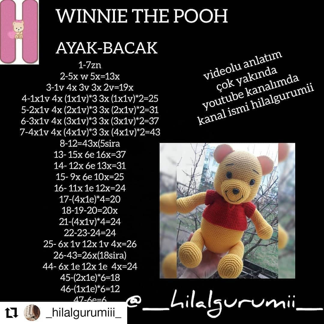 Winnie the Pooh Amigurumi Şeması