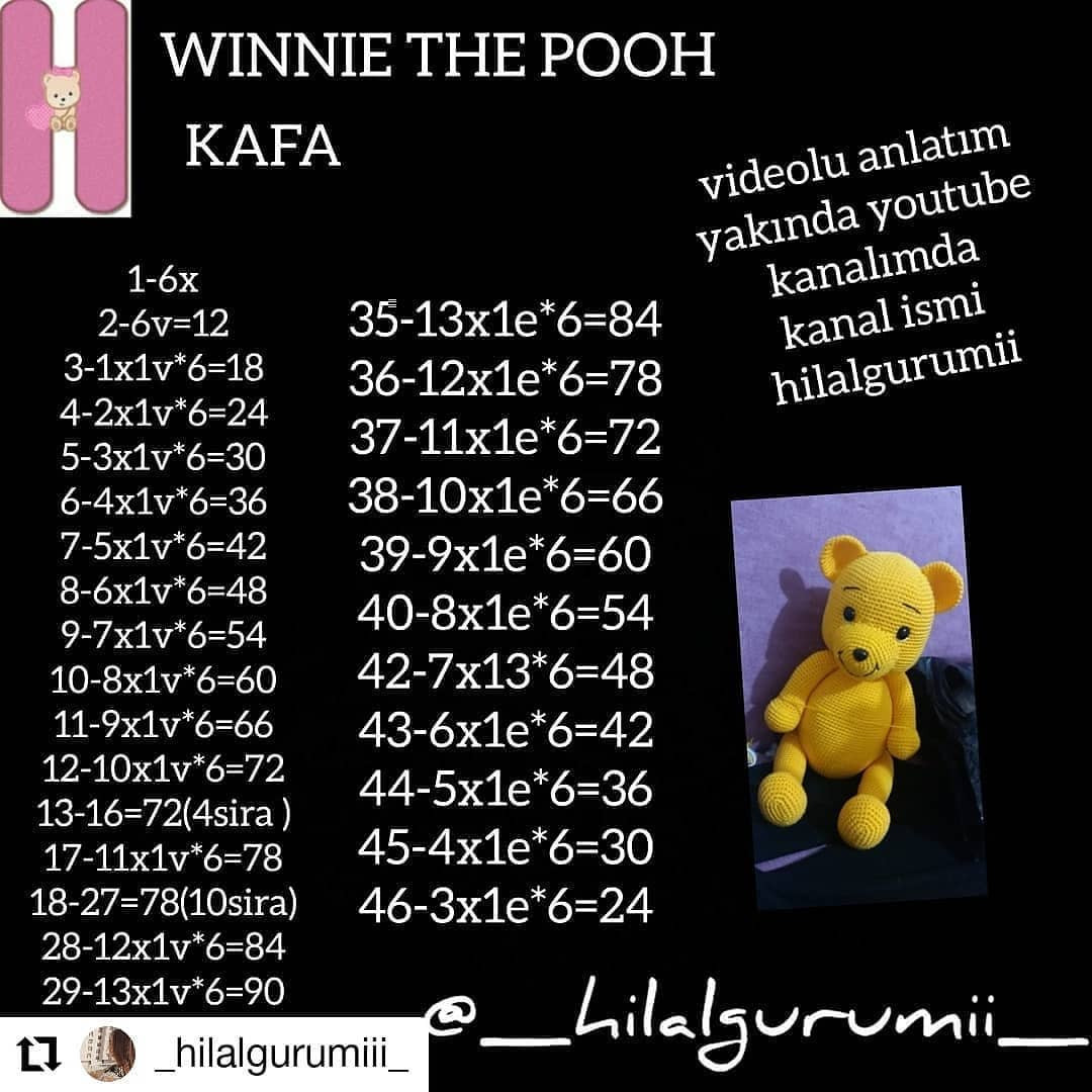 Winnie the Pooh Amigurumi Şeması