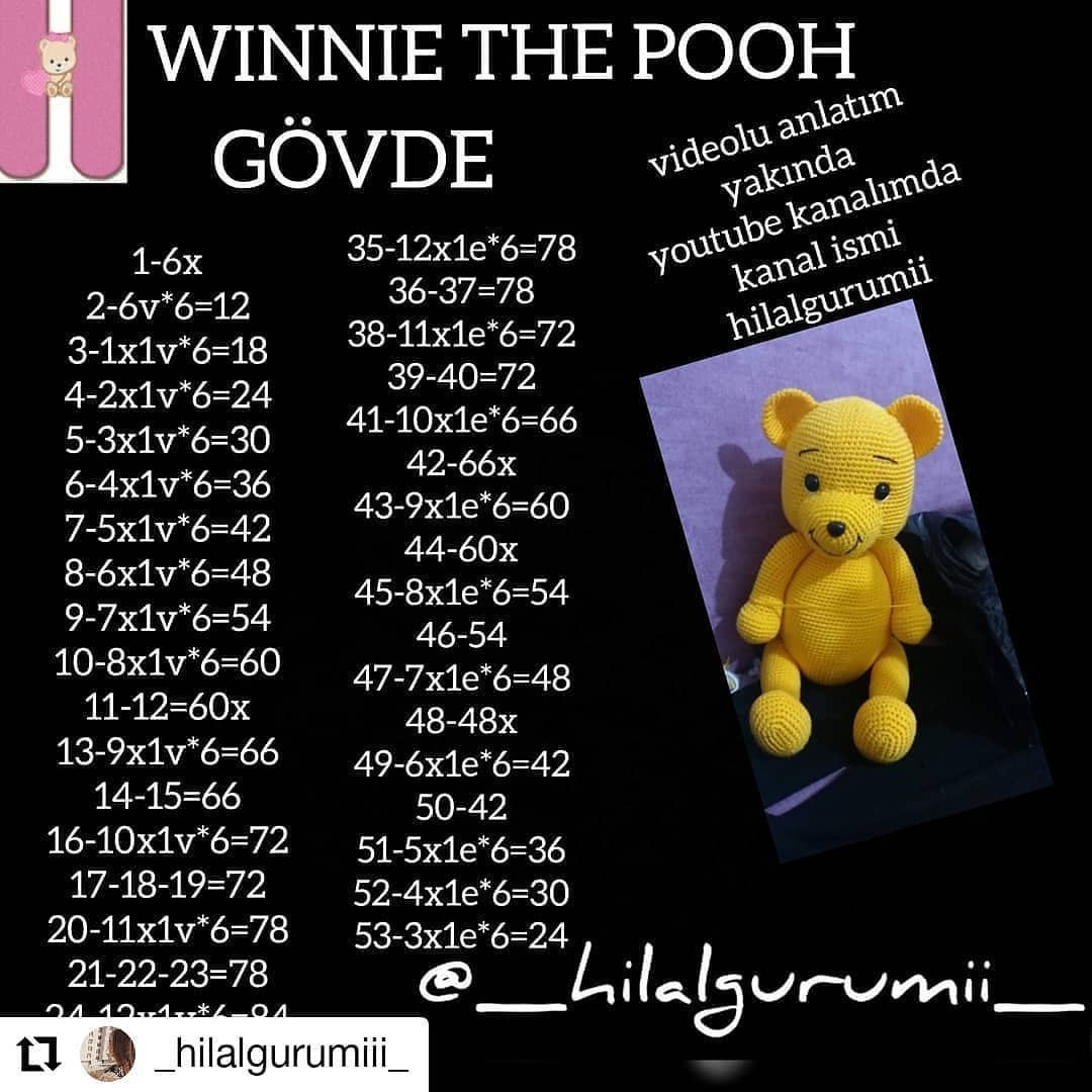 Winnie the Pooh Amigurumi Şeması