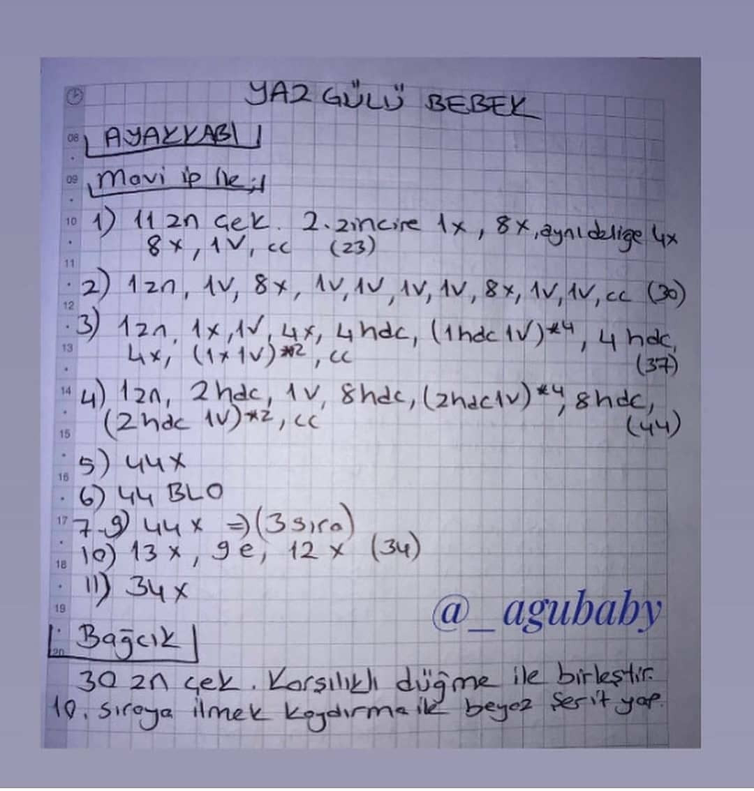 Yazgülü Bebek Amigurumi Şeması