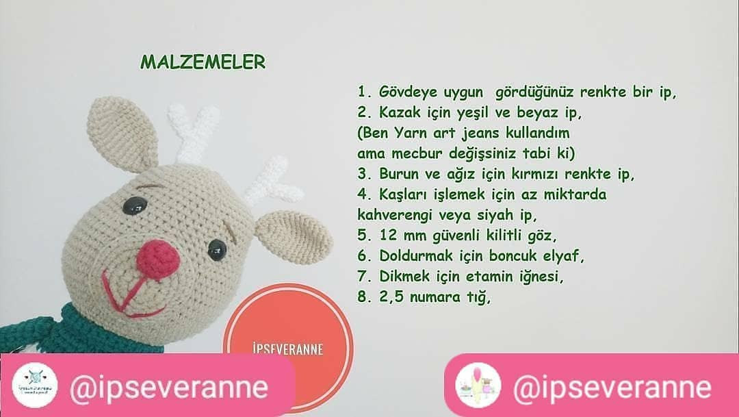 Yeni Yıl Geyiği Amigurumi Tarifi