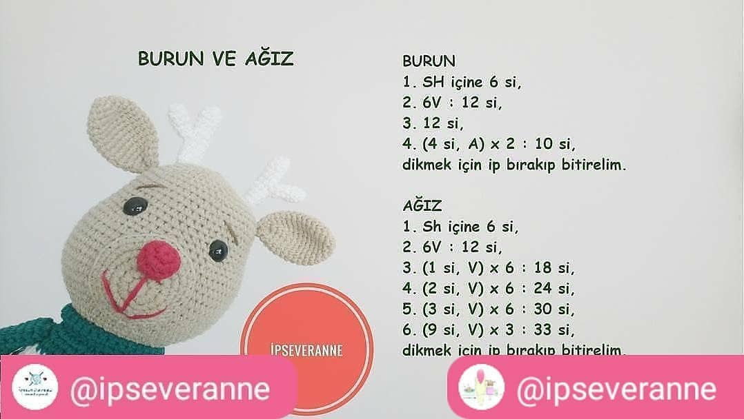Yeni Yıl Geyiği Amigurumi Tarifi