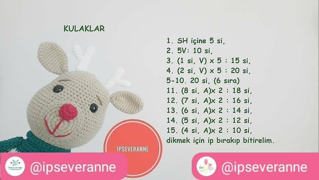 Yeni Yıl Geyiği Amigurumi Tarifi