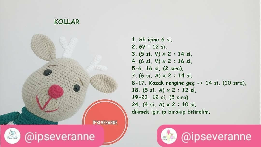 Yeni Yıl Geyiği Amigurumi Tarifi