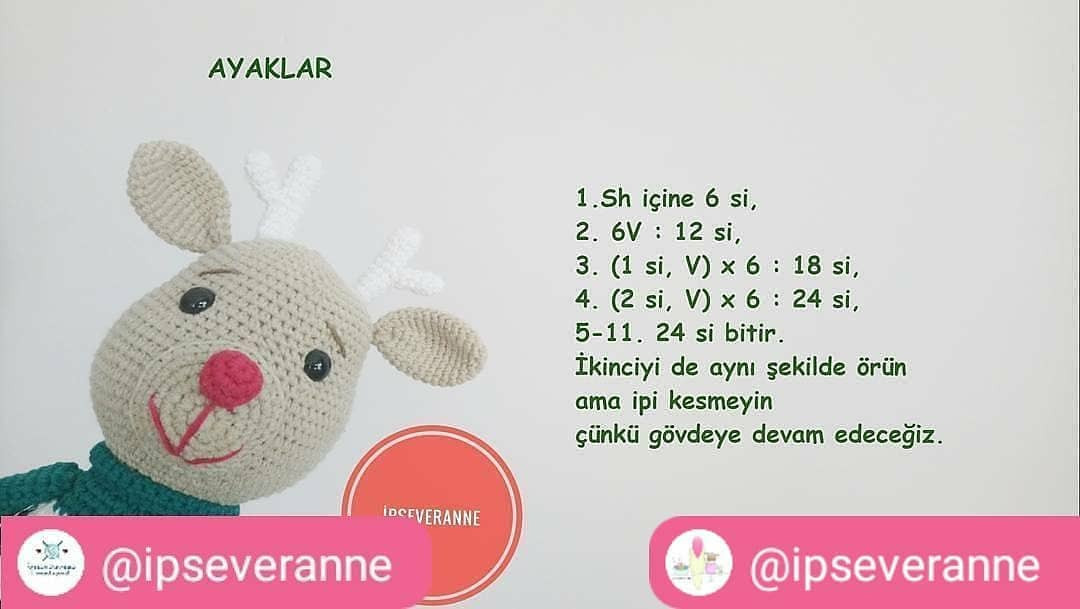 Yeni Yıl Geyiği Amigurumi Tarifi