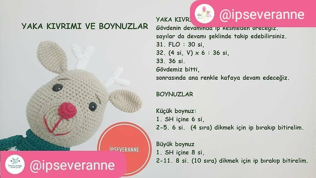 Yeni Yıl Geyiği Amigurumi Tarifi