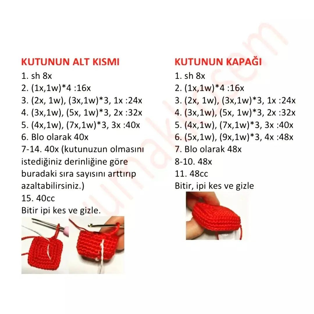 Yeni Yıl Hediye Paketi Tığ İşi Şeması