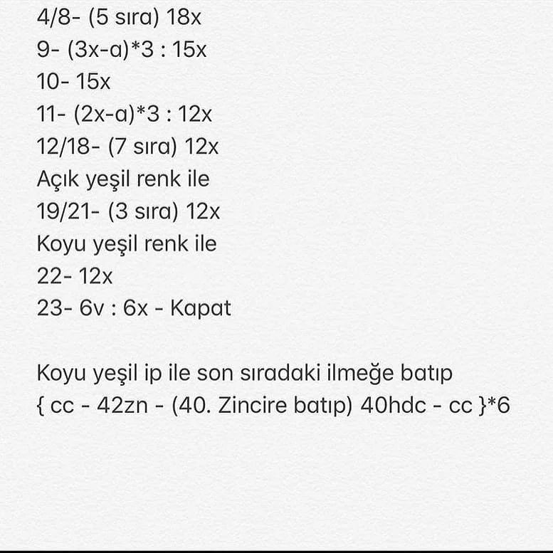 YEŞİL SOĞAN AMİGURUMİ TARİFİ