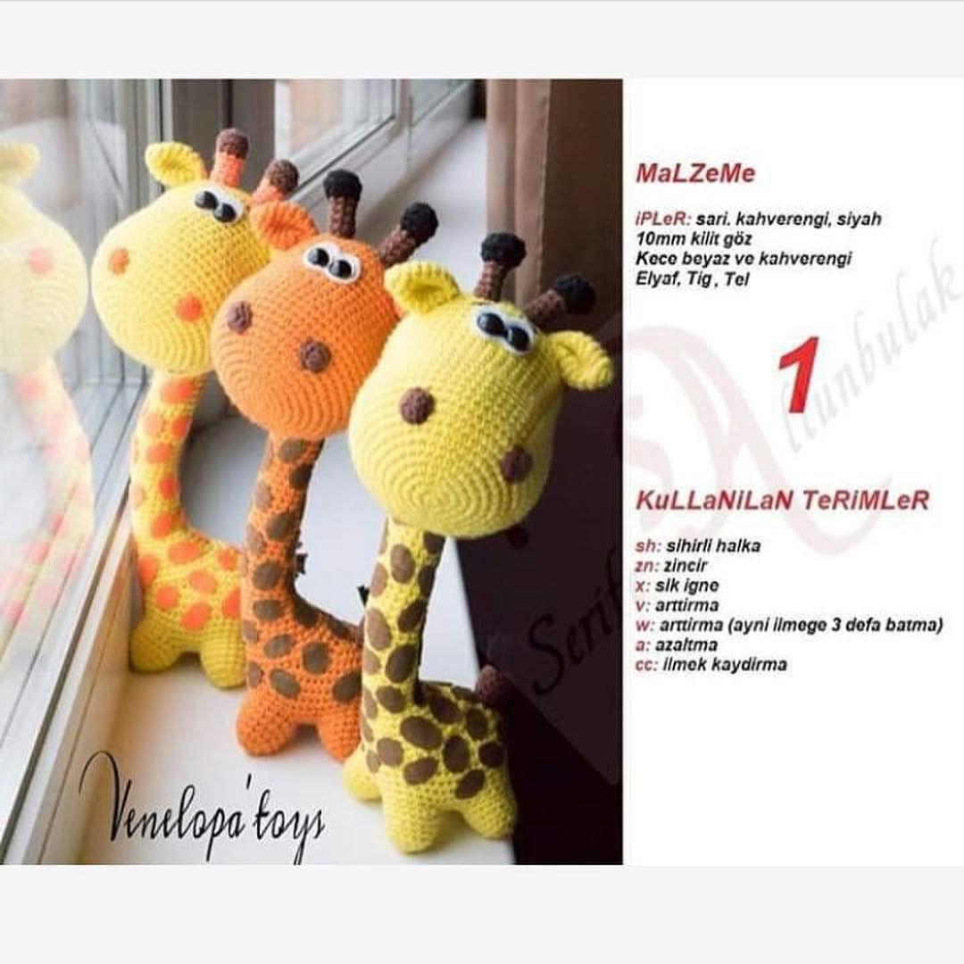 Zürafa Amigurumi Şeması Çok tatlı muhakkak ören olur😊