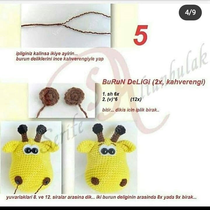 Zürafa Amigurumi Şeması Çok tatlı muhakkak ören olur😊