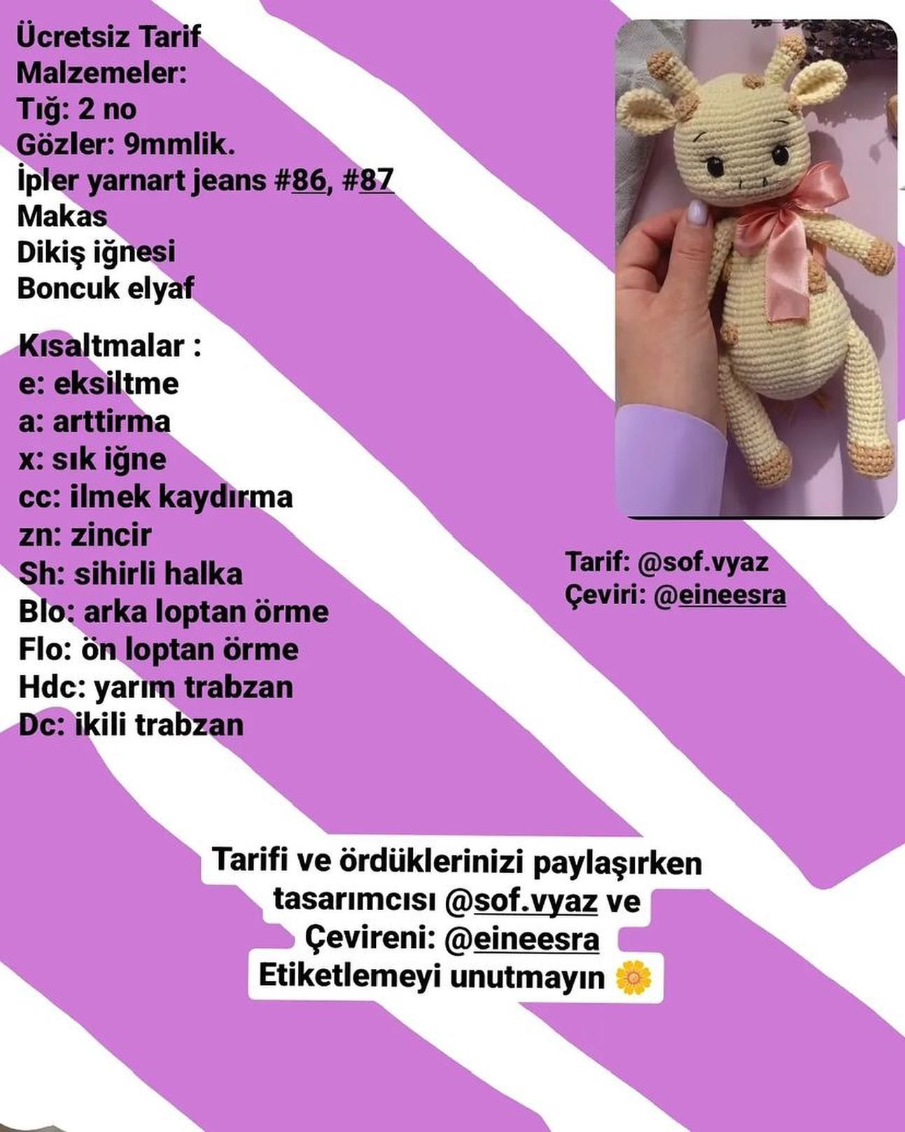 Zürafa Amigurumi Şeması Herkese hayırlı akşamlar canlarım 😊