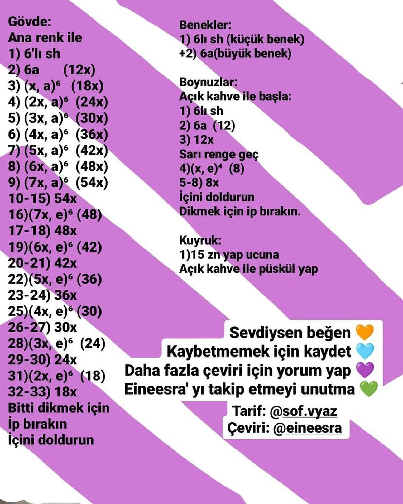 Zürafa Amigurumi Şeması Herkese hayırlı akşamlar canlarım 😊