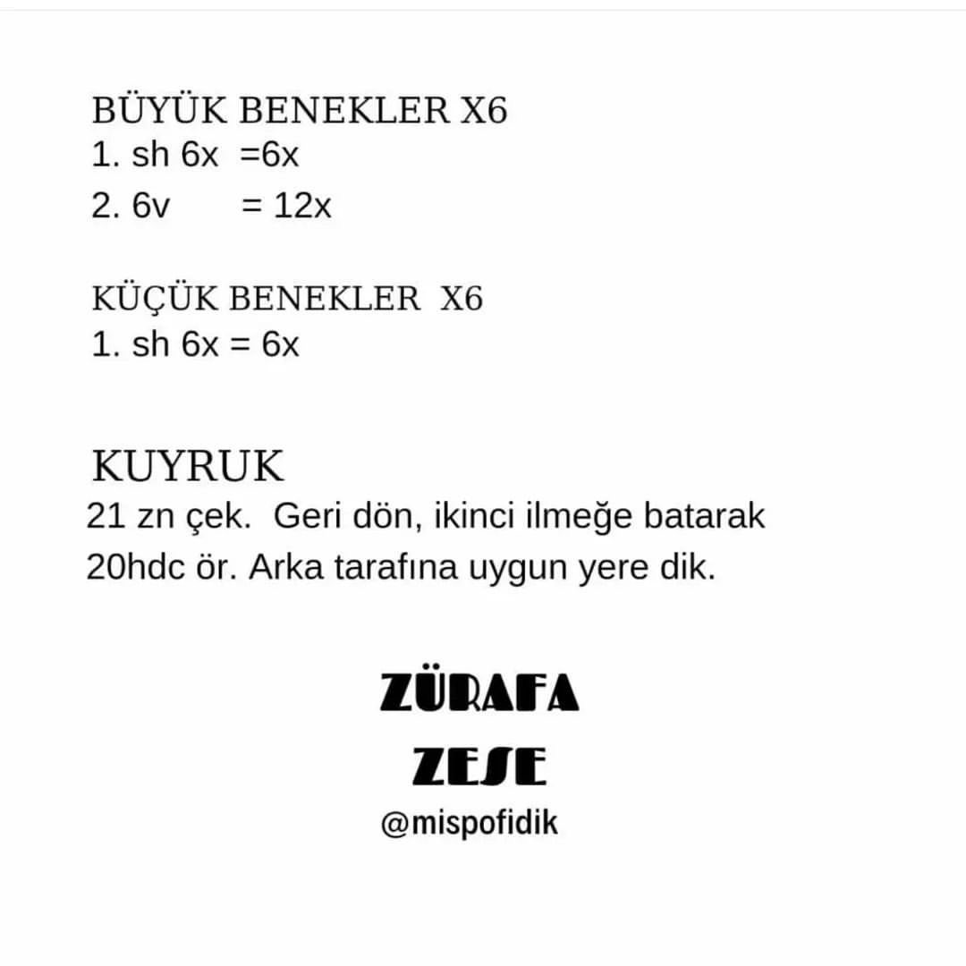 Zürafa Zese Amigurumi Yapımı Ücretsiz Şeması