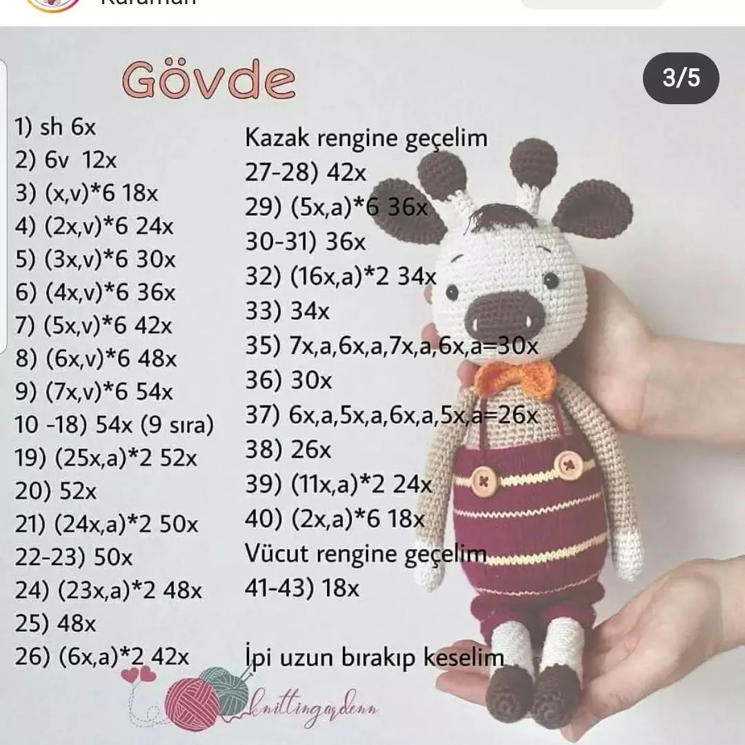 Zürafacan: Ücretsiz Tığ İşi Şeması