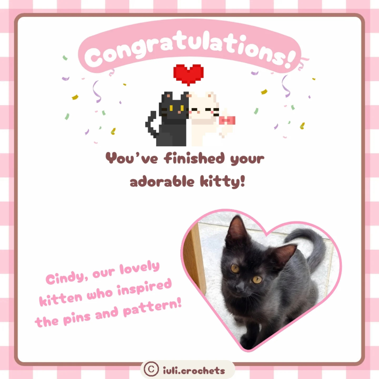 2-in-1 Crochet Pattern: Cute Cat Keychain Design