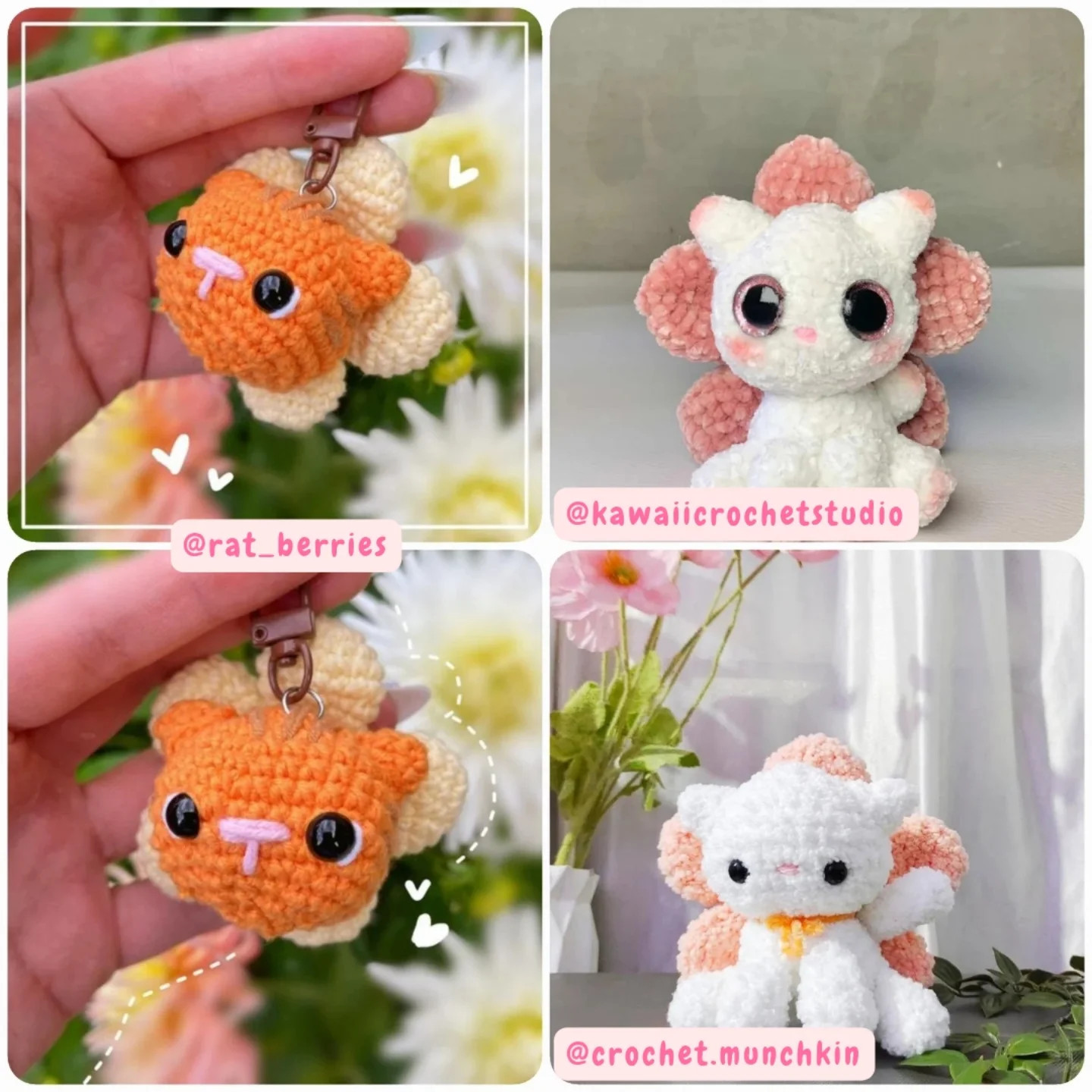 2-in-1 Crochet Pattern: Cute Cat Keychain Design