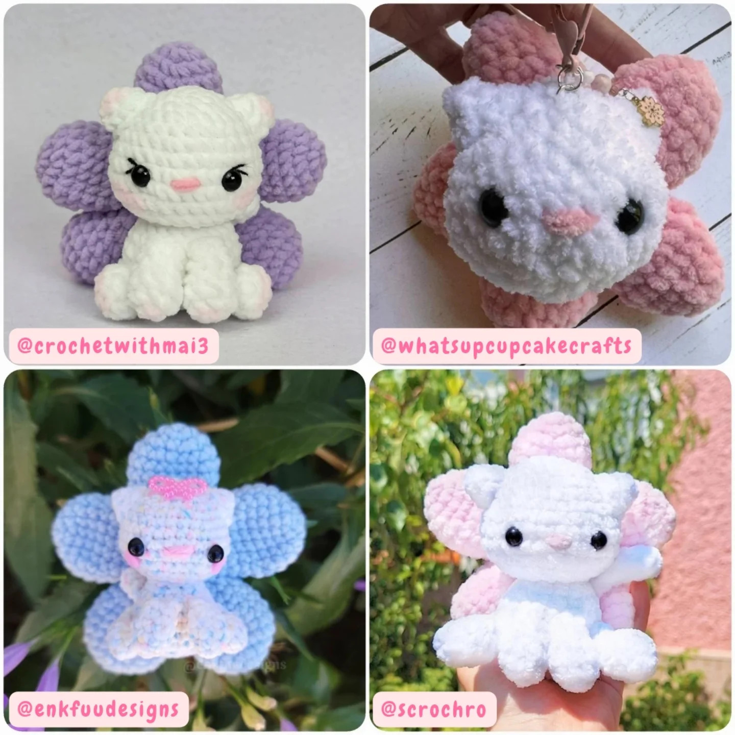 2-in-1 Crochet Pattern: Cute Cat Keychain Design