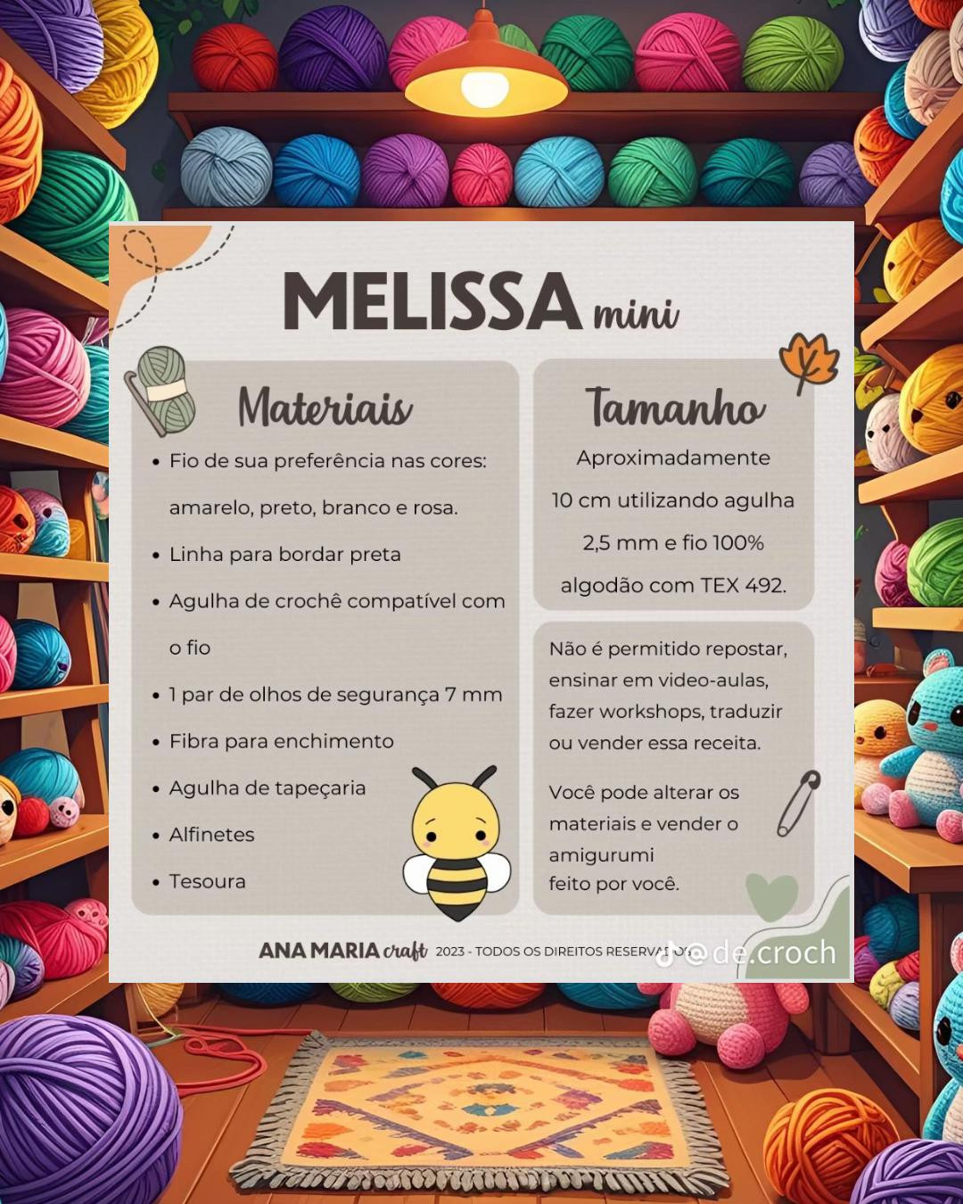 Abelha Amigurumi: Receita Grátis para Criar a Melissa