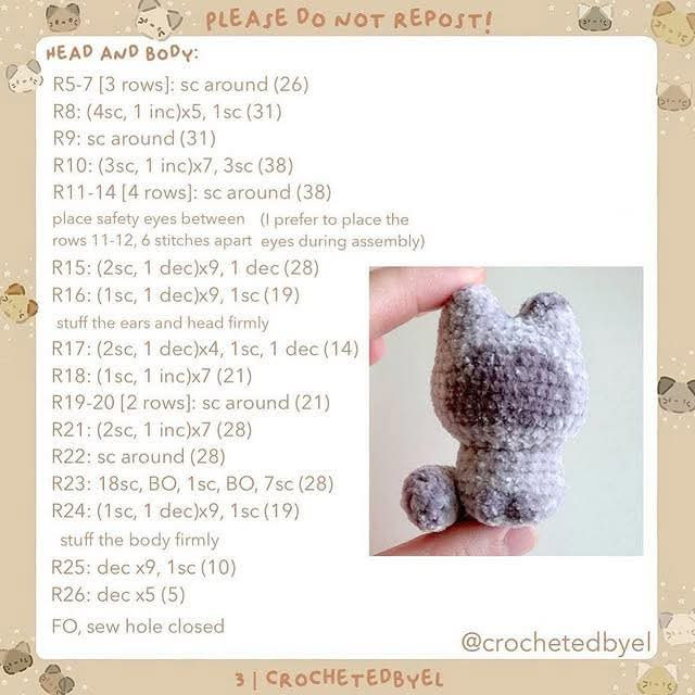 Adorable Amigurumi Cats Crochet Pattern for Beginners