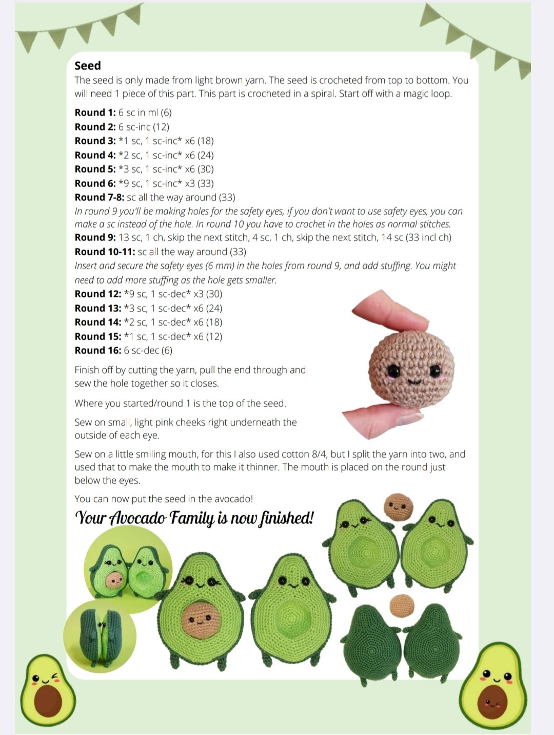 Adorable Avocado Family Crochet Pattern for Craft Lovers