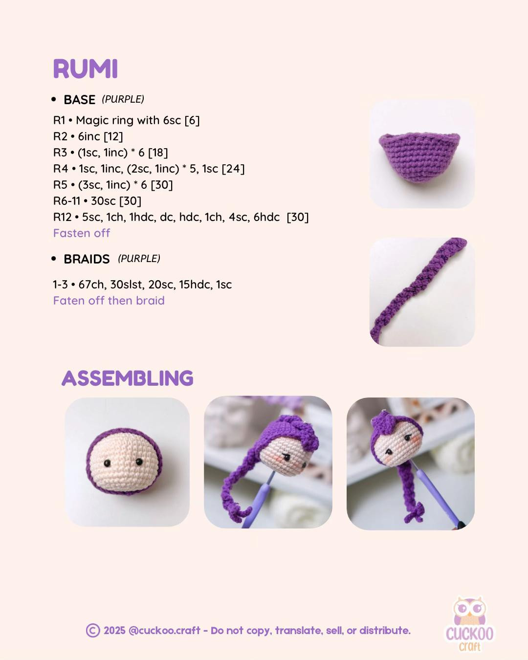 "Adorable Crochet Dolls: Rumi, Zoey, and Mira Pattern"