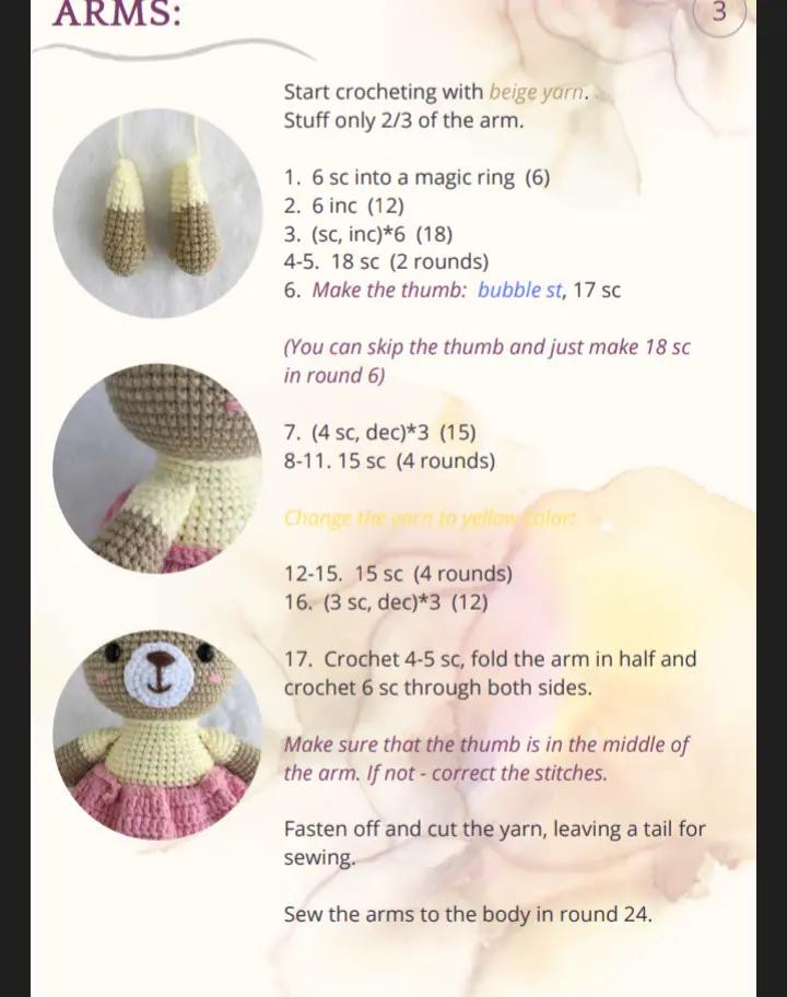 Adorable Crochet Teddy Bear with Pink Dress Pattern